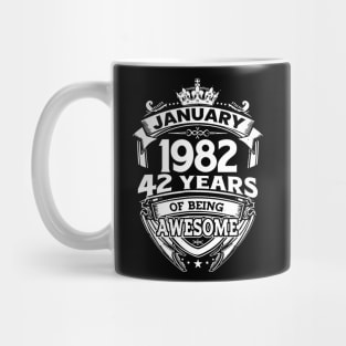 January 1982 42 Years Of Being Awesome 42nd Birthday Mug